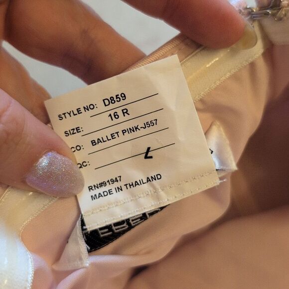 NWT Alfred Sung Strapless Satin Column Maxi Dress With Bow Ballet Pink Gown 16 - Picture 7 of 14